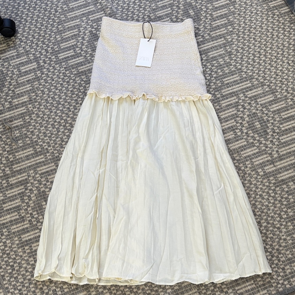 Zara Cream Strapless Dress
